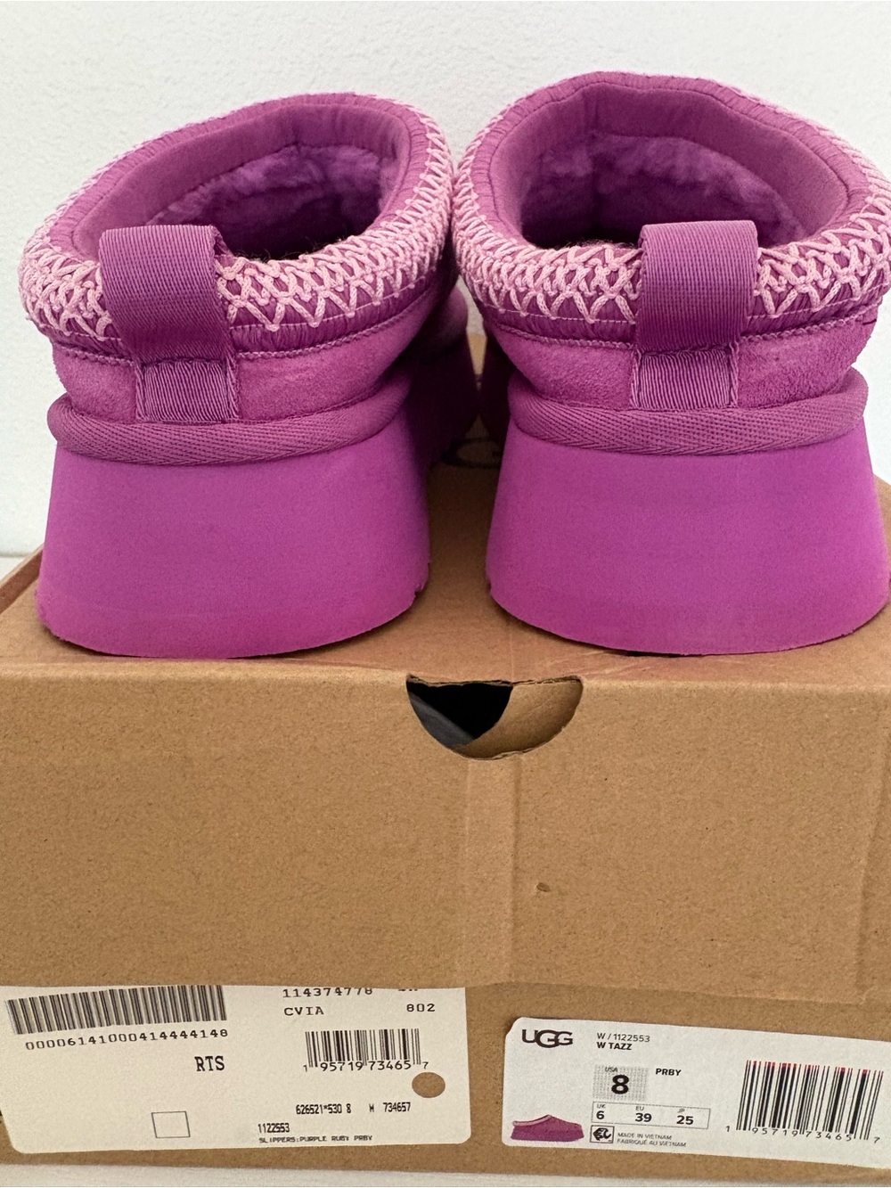 NWT UGG Tazz Platform Slipper Clogs - Purple Ruby- Size 8 - Picture 9 of 15